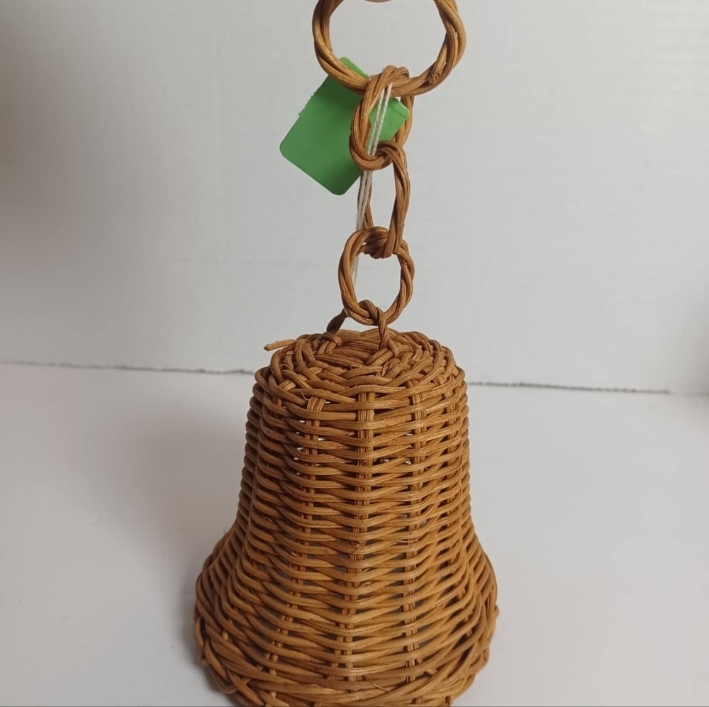 Bell Shaped Weaved Straw Wicker Bell Holidays Christmas Boho Decor 10 In Hanging